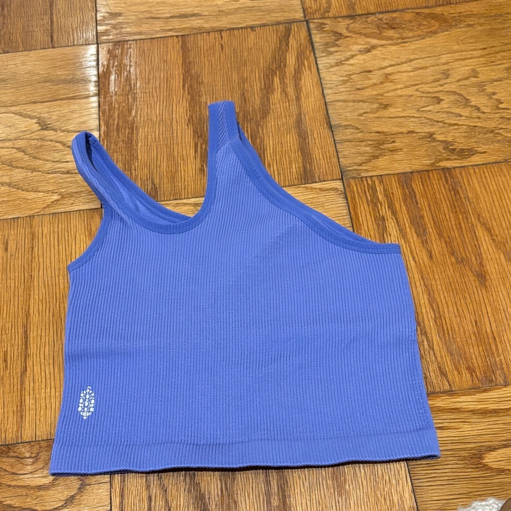 FP Movement by Free People Ribbed One-Shoulder Tank Top in Periwinkle Blue